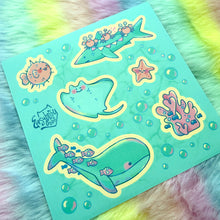 Load image into Gallery viewer, Ocean Friends 5x5in Sticker Sheet