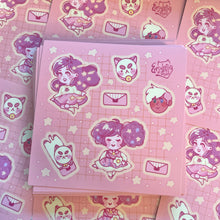 Load image into Gallery viewer, Bumblebee and Dogkitty 5x5in Sticker Sheet