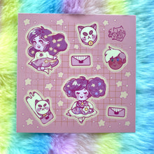 Load image into Gallery viewer, Bumblebee and Dogkitty 5x5in Sticker Sheet
