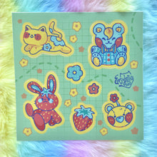 Load image into Gallery viewer, Plushie Animals 5x5in Sticker Sheet