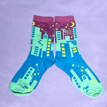 Load image into Gallery viewer, Dawn Cityscape Crew Cut Socks
