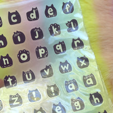 Load image into Gallery viewer, Black Cat Alphabet Sticker Sheet
