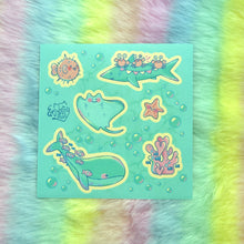 Load image into Gallery viewer, Ocean Friends 5x5in Sticker Sheet
