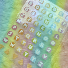 Load image into Gallery viewer, Ice Cream Alphabet Sticker Sheet
