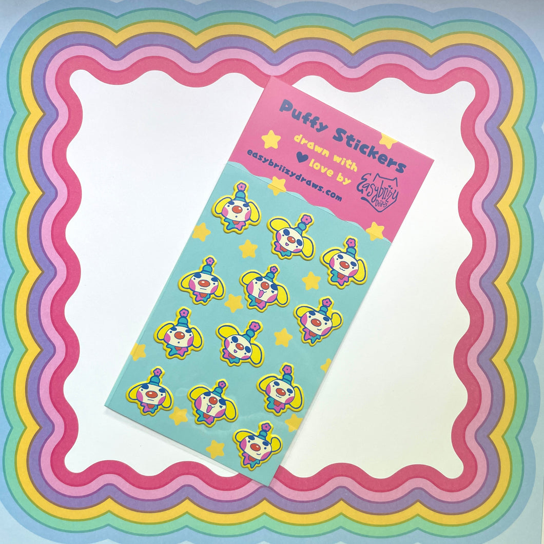 Gerald The Clown Dog Puffy Sticker Sheet