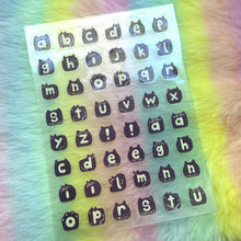 Load image into Gallery viewer, Black Cat Alphabet Sticker Sheet

