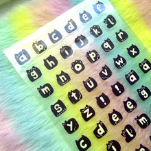 Load image into Gallery viewer, Black Cat Alphabet Sticker Sheet
