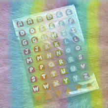Load image into Gallery viewer, Ice Cream Alphabet Sticker Sheet
