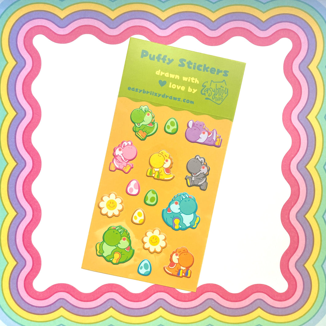 Dinosaur Babysitter Puffy Sticker Sheet