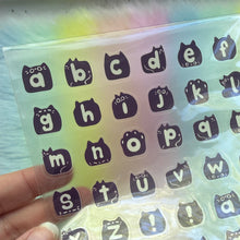 Load image into Gallery viewer, Black Cat Alphabet Sticker Sheet
