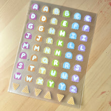 Load image into Gallery viewer, Ice Cream Alphabet Sticker Sheet
