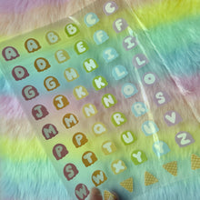 Load image into Gallery viewer, Ice Cream Alphabet Sticker Sheet
