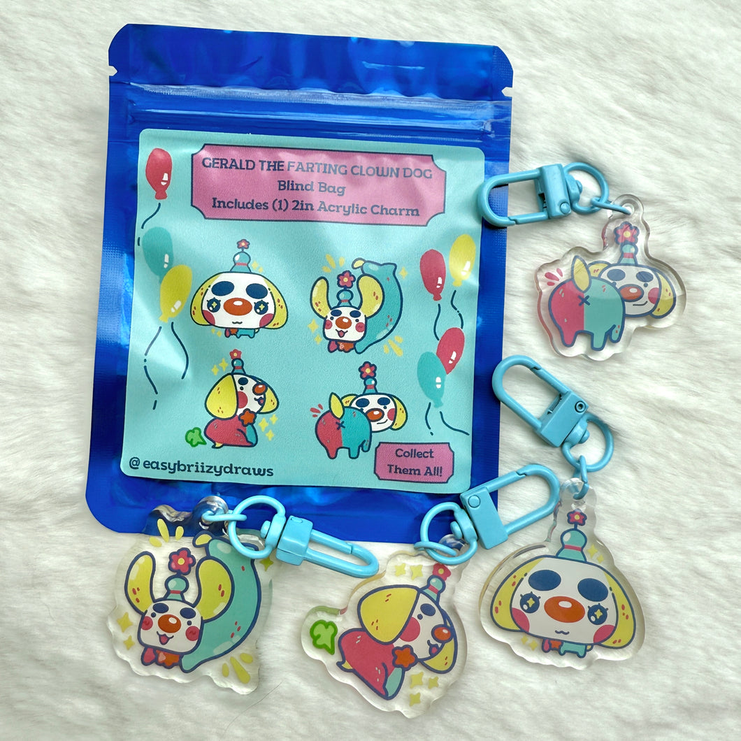 Gerald The Clown Dog Acrylic Charm Blind Bag