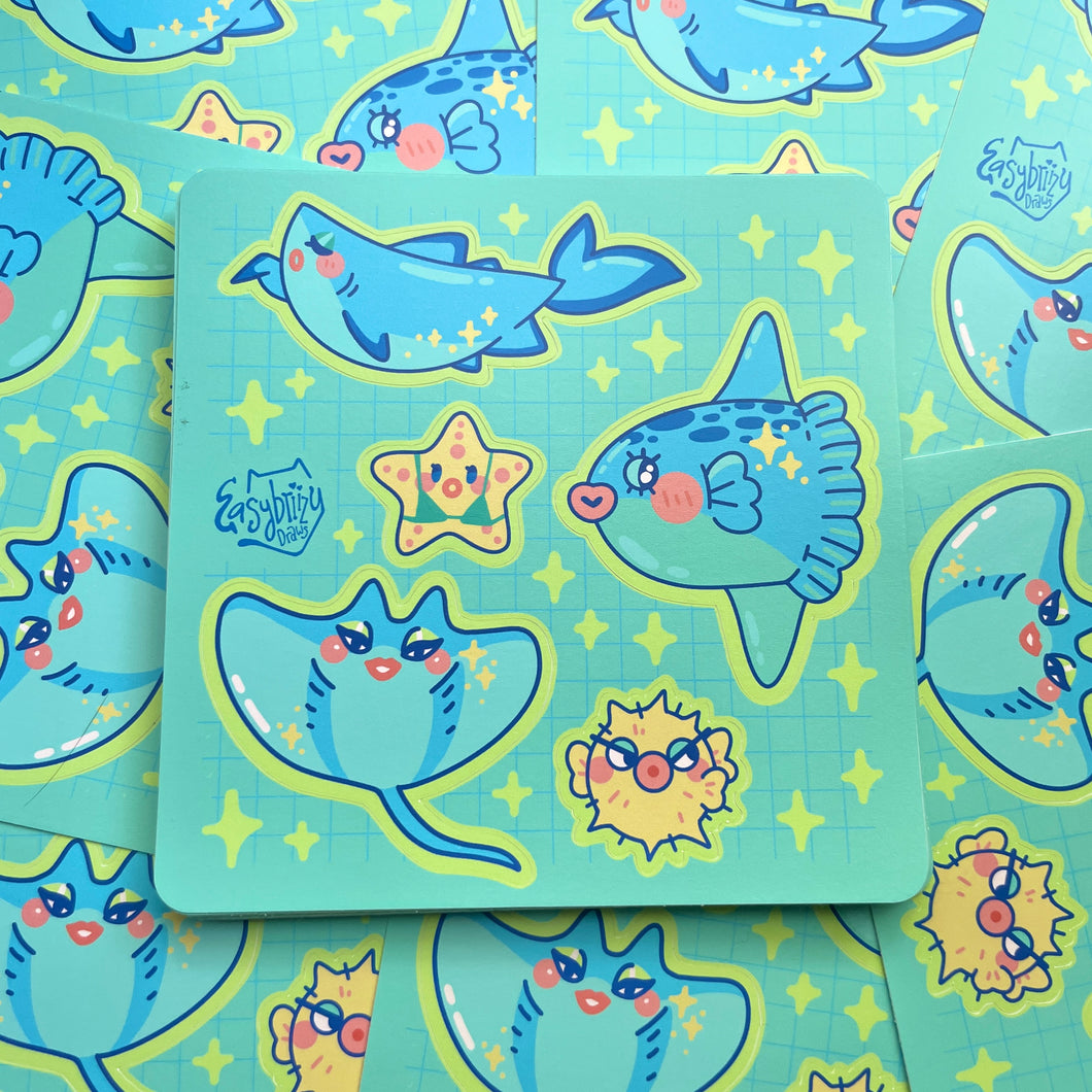 Ocean Queens 5x5in Sticker Sheet