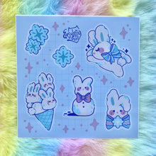 Load image into Gallery viewer, Snow Bunnies 5x5in Sticker Sheet
