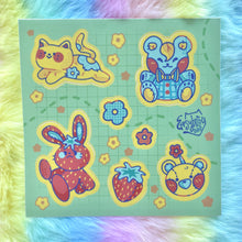 Load image into Gallery viewer, Plushie Animals 5x5in Sticker Sheet
