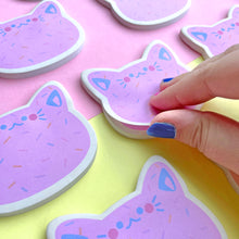 Load image into Gallery viewer, Sugar Cookie Cat Shaped Sticky Notes
