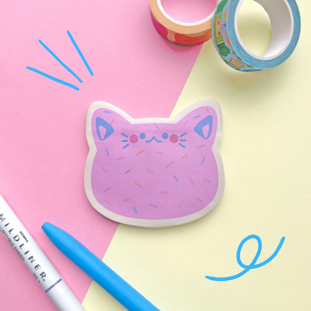 Sugar Cookie Cat Shaped Sticky Notes